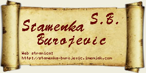Stamenka Burojević vizit kartica